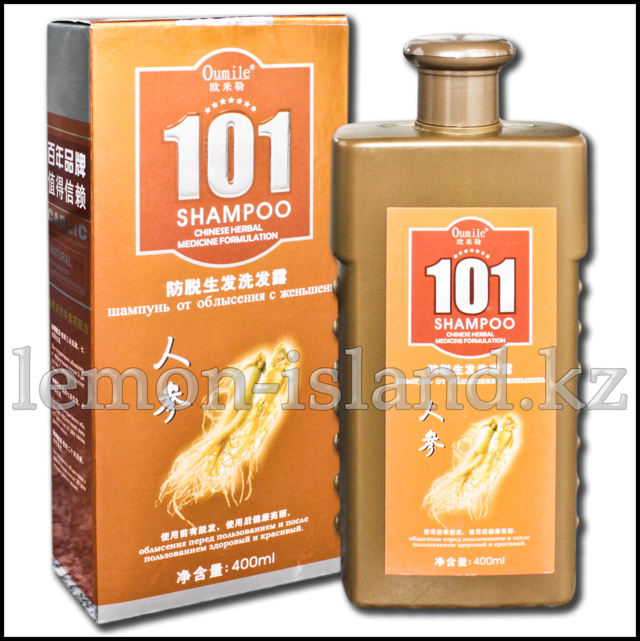 Шампунь "101" от Oumile против выпадения волос с экстрактом женьшеня.
