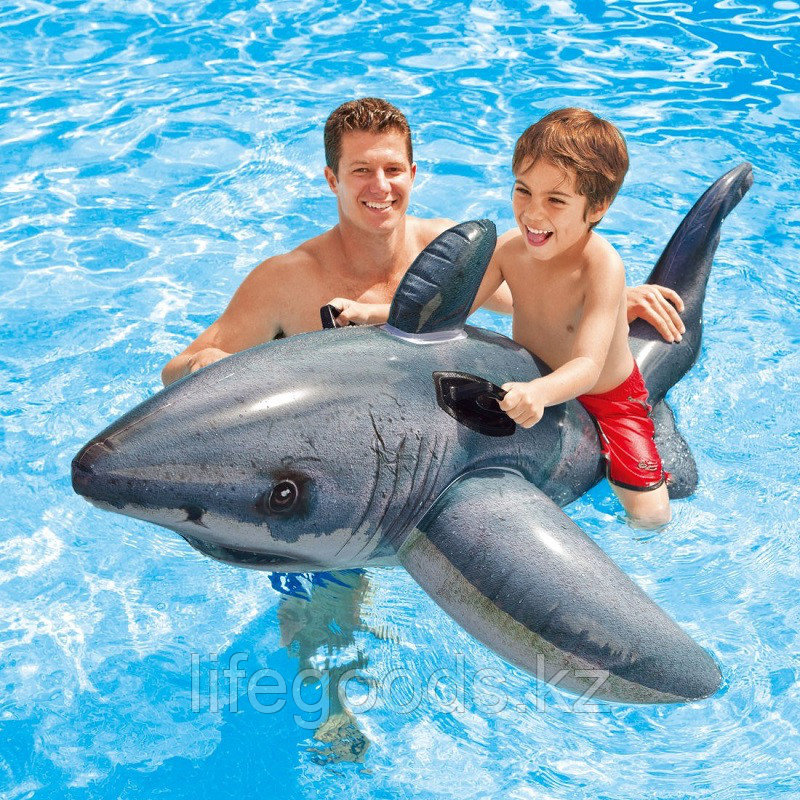 Детский надувной плотик "Настоящая акула" 173х107 см, Intex 57525