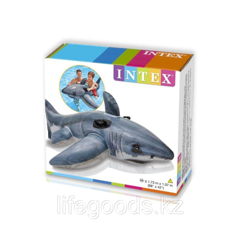 Детский надувной плотик "Настоящая акула" 173х107 см, Intex 57525 - фото 4 - id-p53178343