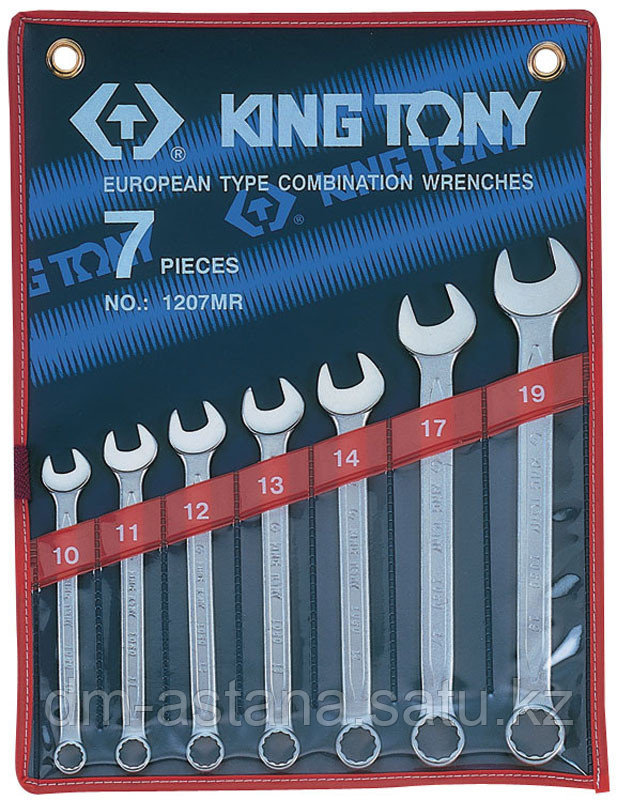 Набор комбинированных ключей, 10-19 мм, 7 предметов KING TONY 1207MR