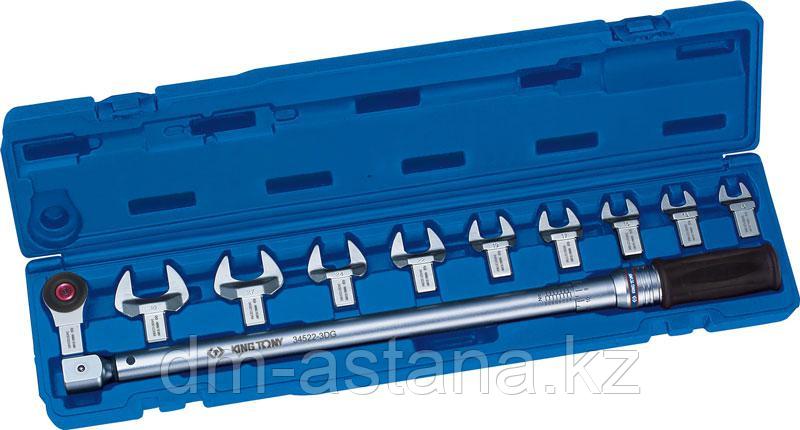 Динамометрический ключ серии "FIT", 1/2" с набором рожковых насадок 13-30 мм, 40-200 Нм, кейс KING TONY 345202D11MR - фото 1 - id-p53196223