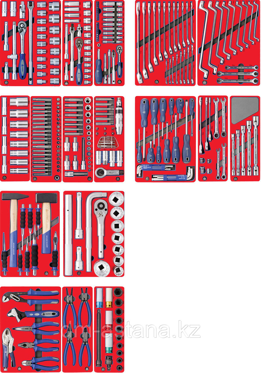 Набор инструментов "ЭКСПЕРТ" для тележки, 17 ложементов, 323 предмета МАСТАК 5-00323 - фото 1 - id-p53196856