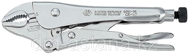 Зажим с фиксатором 250 мм, с закругленными губками KING TONY 6011-10R - фото 1 - id-p53196961