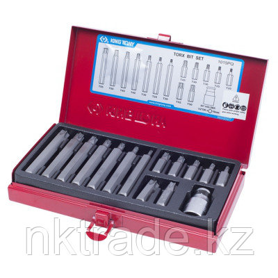 Набор вставок (бит) 10 мм, TORX, Т20-Т55, 15 предметов KING TONY