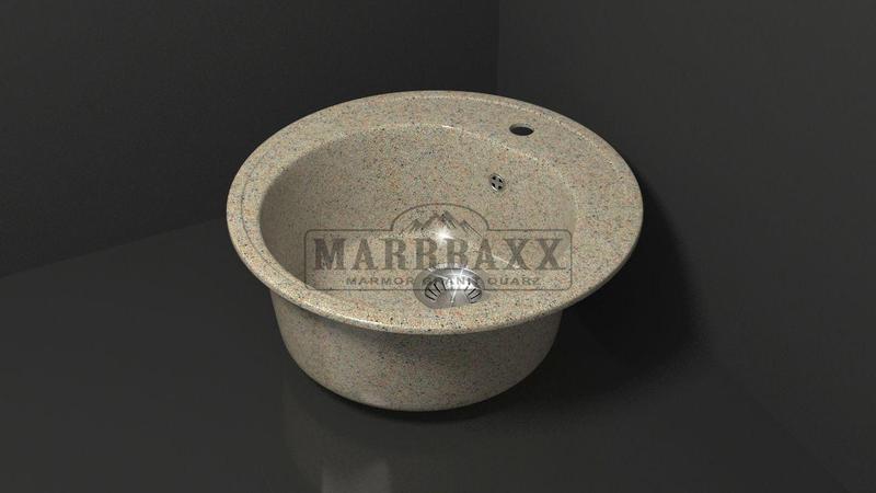 Мойка кухонная Marbaxx Черая Z3,цвет песочный - фото 2 - id-p53303661