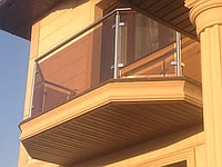 Перила со стеклом из нержавеющей стали,Матовое и зеркальное покрытие.