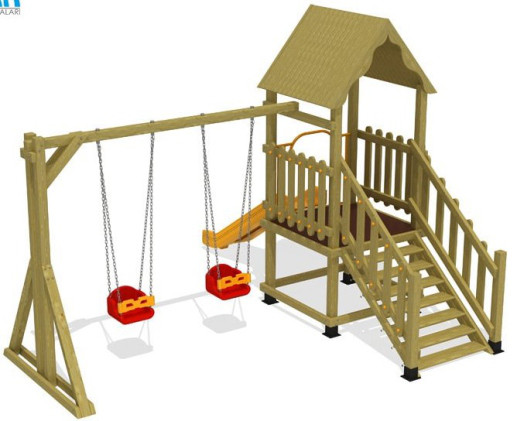 Игровой деревянный домик ДПК-002