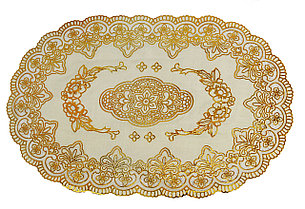 Овальная салфетка с золотым декором 45х30 см, фото 2
