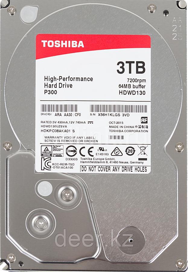 Жесткий диск Toshiba P300 HDWD130UZSVA, 3Тб, 7200rpm 64Mb SATA III, 3.5"