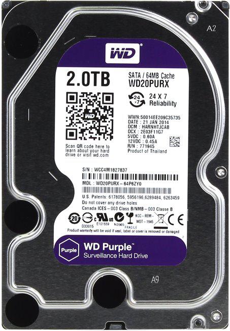 Жесткий диск WD Purple 2 Тб WD20PURX