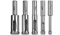Набор сверл алмазных трубчатых по кафелю и стеклу, d=4, 6, 8, 10, 12 мм, 5 предметов, ЗУБР Профессионал