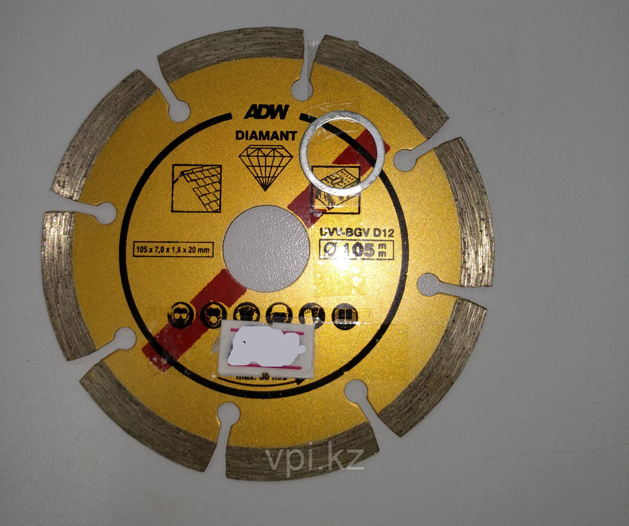 Круг алмазный отрезной, сухой рез 180*22.2 ADW DIAMANT