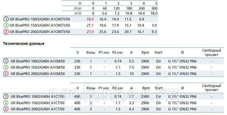 Насос с режущим механизмом Zenit GR BLUE P 200/2/G40H A1CM/50, фото 1