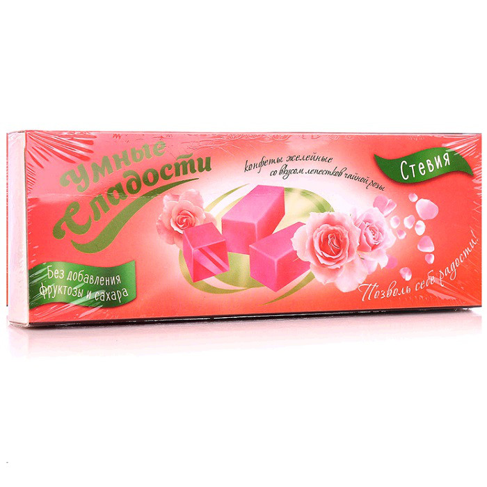 Конфеты "Умные сладости" желейные со вкусом лепестков чайной розы 90г
