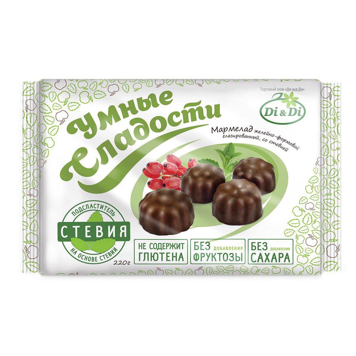 Мармелад «Умные сладости» желейный в шоколадной глазури 220г