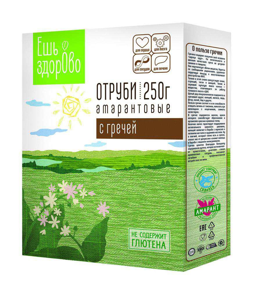Отруби амарантовые ЕШЬ ЗДОРОВО с гречей 250г