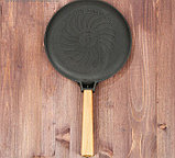 Сковорода чугунная блинная "Оптима", BRIZOLL, 24 х 1,5 см, ручка(Караганда), фото 2