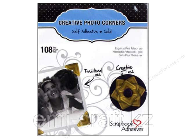 Уголки для фотографий Creative Photo Corners - Gold - Scrapbook Adhesives