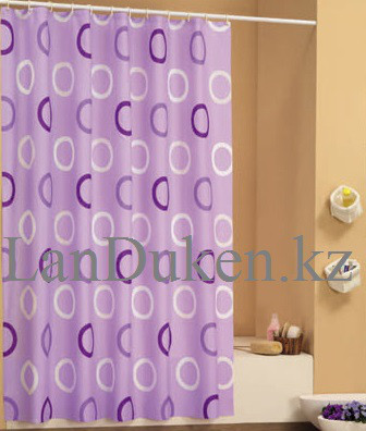 Водонепроницаемая тканевая шторка для ванной Tropik 180*200 фиолетовая - фото 3 - id-p53520013