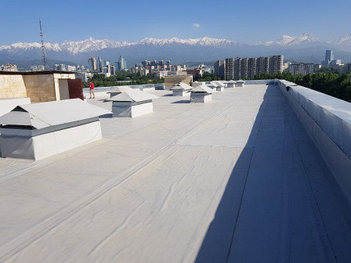 Гидроизоляция кровли ПВХ мембраной "ДЕКОПРАН", ЖК "ЦЕНТРАЛЬНЫЙ", г.Алматы 3