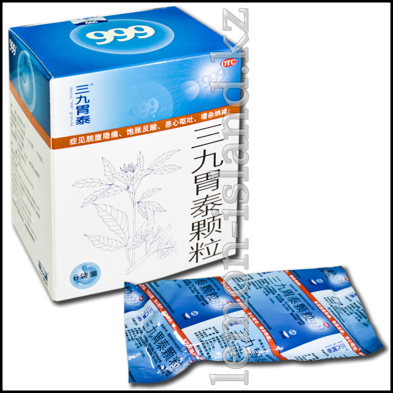 Чай для лечения желудка "Вэйтай" 999 (Sanjiu Weitai Keli).