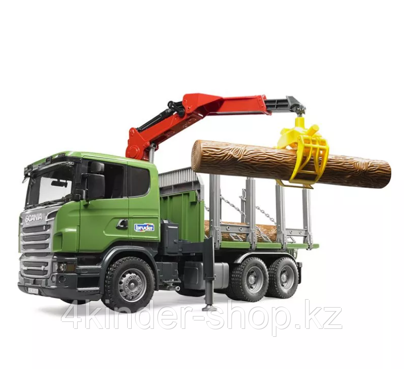 Лесовоз Scania с портативным краном и брёвнами (подходит модуль со звуком и светом "H")