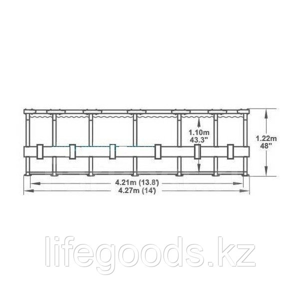 Каркасный бассейн круглый 427х122 см, полный комплект, Bestway 56444 - фото 7 - id-p53571850
