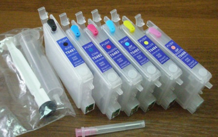 Картридж  ДЗК T0481-486  for Epson R200/220/320/340 (without ink) with chip