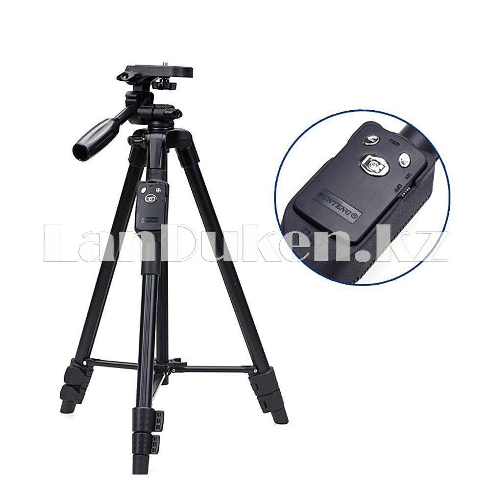 Штатив тренога для фотоаппарата, 3 уровня высоты, 2 уровня наклона с пультом Bluetooth, YunTeng VCT-5208 - фото 7 - id-p53519273
