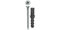 Дюбель распорный полипропиленовый, тип "ЕВРО", в комплекте с шурупом, 12 х 60 / 6,0 х 80 мм, 4 шт, ЗУБР Мастер