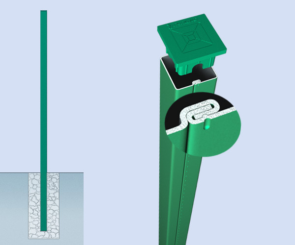 Столб для 3D ограждений металлический 60х40х2500 мм.толщина металла1.2 мм.