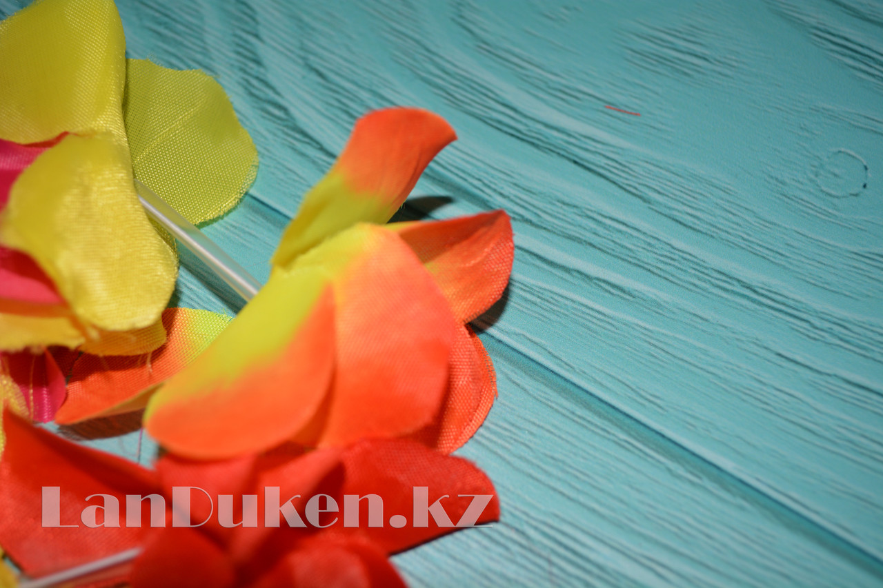 Гавайский набор разноцветный (лея, ожерелья на руки, ободок на голову) - фото 3 - id-p53519219