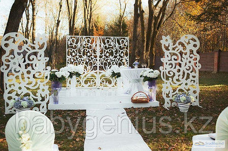 Свадебная ширма, свадебная арка, фотозона, ажурные тумбы, фото 2