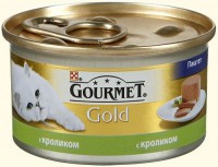 Gourmet Gold Паштет с кроликом Влажный корм для кошек, 85г.