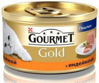 Gourmet Gold Паштет с индейкой Влажный корм для кошек, 85г.