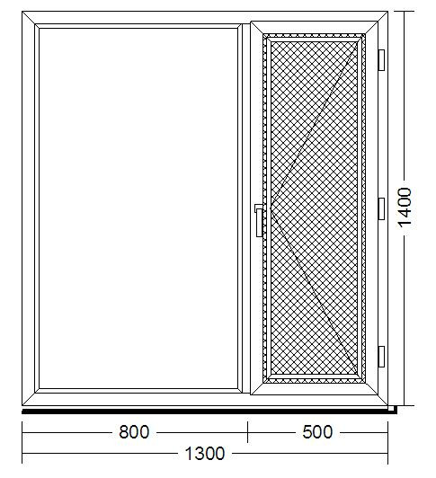 Пластиковое окно 1300*1400