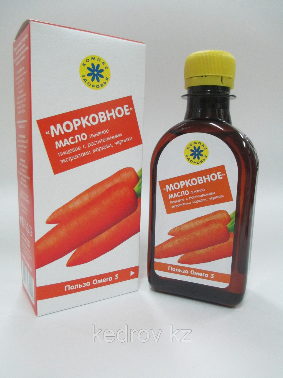 "Морковное" - масло льняное с экстрактом моркови 200 мл. - фото 2 - id-p678811