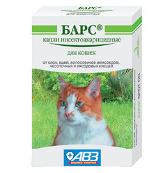БАРС – капли от блох и клещей для кошек,1 пипетка