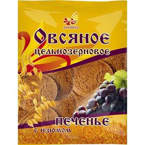 Печенье Дивинка овсяное ц/з с изюмом 300г, фото 2