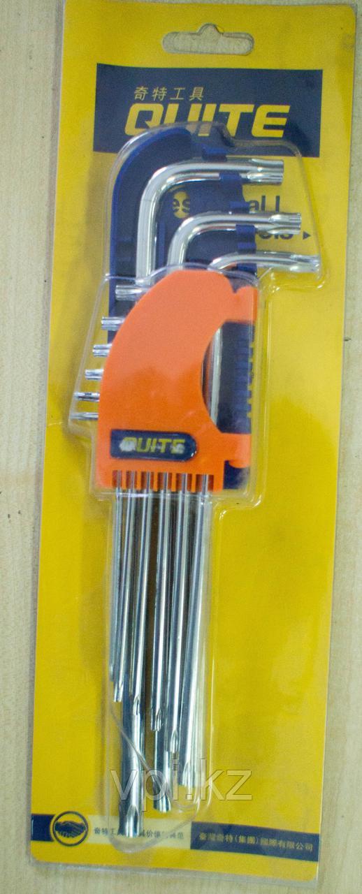 Набор ключей TORX (звездочка) длинные, Т10-Т50 9шт. QUITE