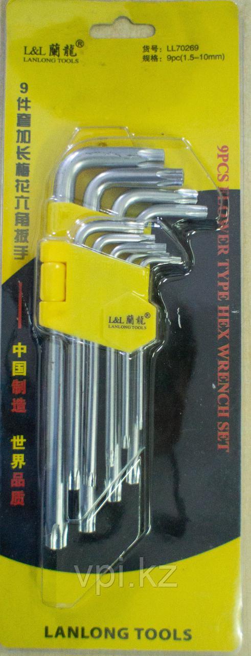 Набор ключей TORX (звездочка), средние 9шт. LANLONG TOOLS