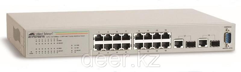 Allied Telesis AT-FS750/16-50 Настольный коммутатор порты 16 100Mb + 2 1000Mb + 2SFP 