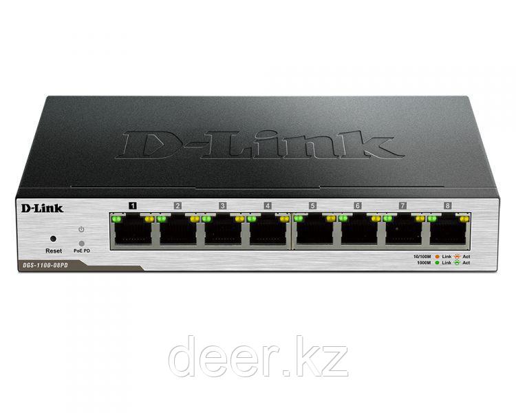 D-Link DGS-1100-08PD/B1A Настраиваемый коммутатор EasySmart с 8 портами 10/100/1000Base-T 