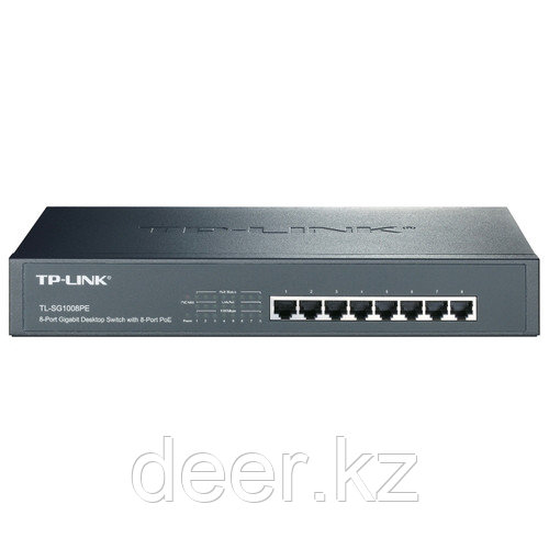 TP-Link TL-SG1008PE 8-портовый настольный/монтируемый в стойку гигабитный коммутатор с 8 портами PoE+