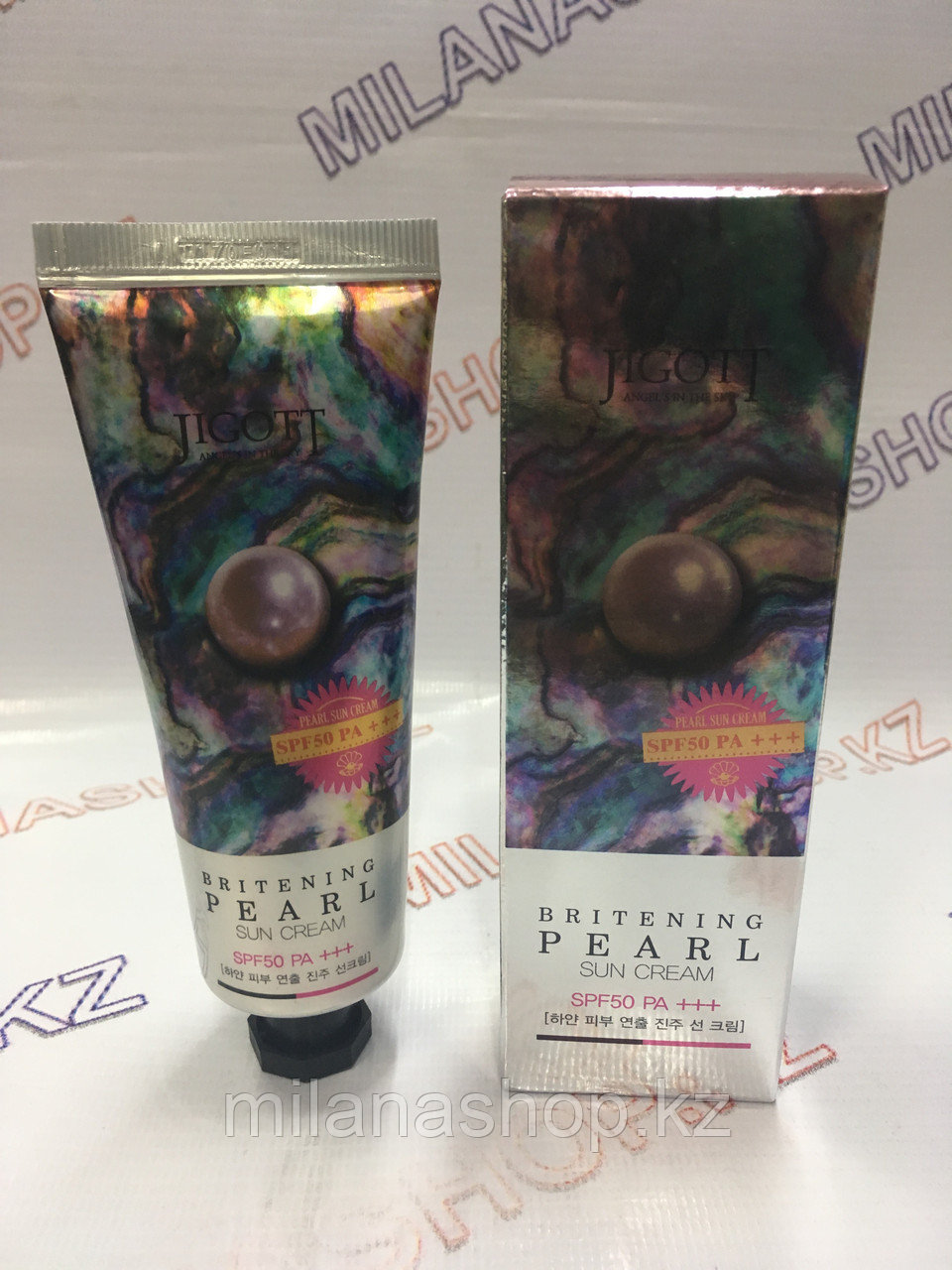 Jigott Brightening Pearl Sun Cream SPF 50 - Солнцезащитный крем с жемчужной пудрой