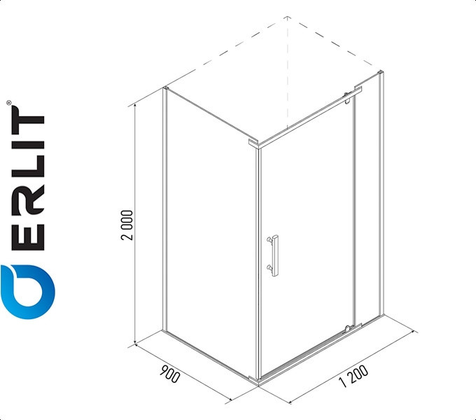 ДУШЕВОЙ УГОЛОК ERLIT ER10112H-C1 1200x900x2000 - фото 2 - id-p53669052