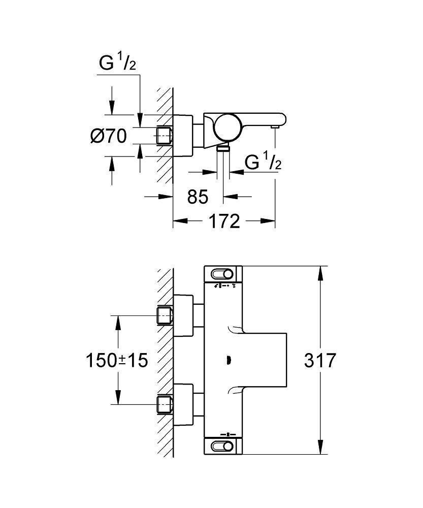 Термостат для ванны GROHE Grohtherm 2000, 34174001 - фото 2 - id-p53669437