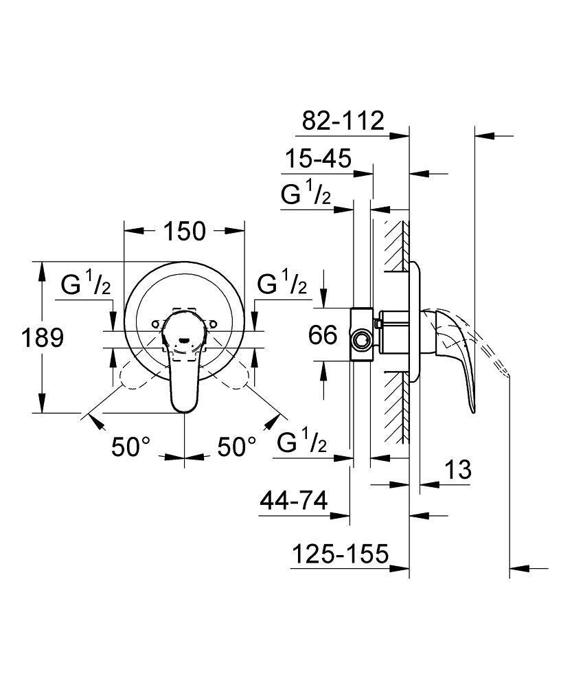 Смеситель для душа встриваемый GROHE Start Eco/Swift 23269000 - фото 2 - id-p53669569