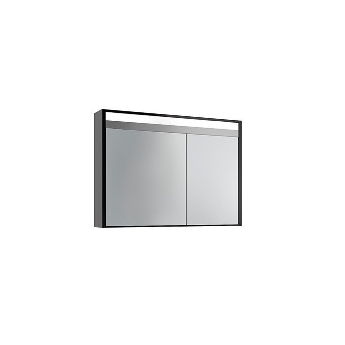 Шкаф зеркальный Карино 100, черный с эбони - фото 1 - id-p53672215