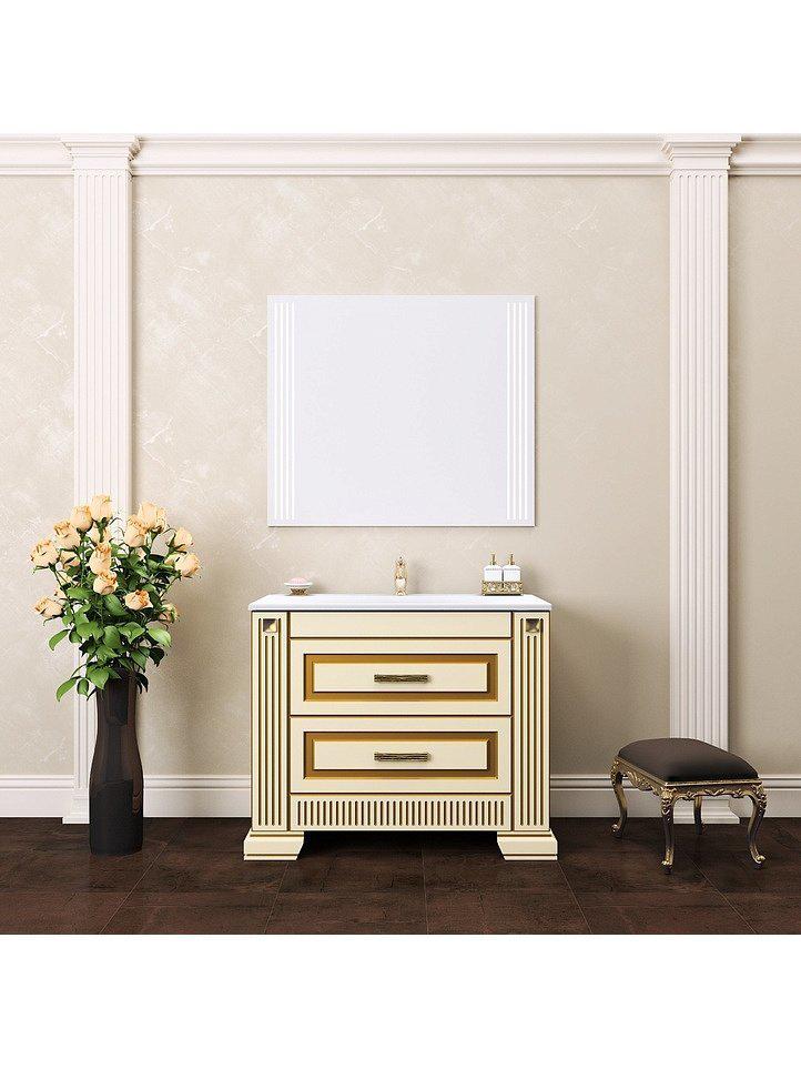 Комплект мебели ОНИКС 100 Белый глянцевый с золотой патиной - фото 1 - id-p53673011